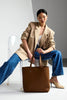 Carter Tote  Tan + Tan Chain Print