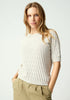 Womens Belle Knit Tee Oat Milk 100356