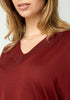 Womens Camille V Tee Scarlet Rust 100110VN