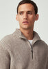 Mens Tanner Half Zip Totara/Ecru 100406