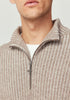 Mens Tanner Half Zip Totara/Ecru 100406
