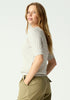 Womens Belle Knit Tee Oat Milk 100356