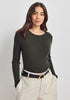 Womens Ella Rib Top Forest 100410