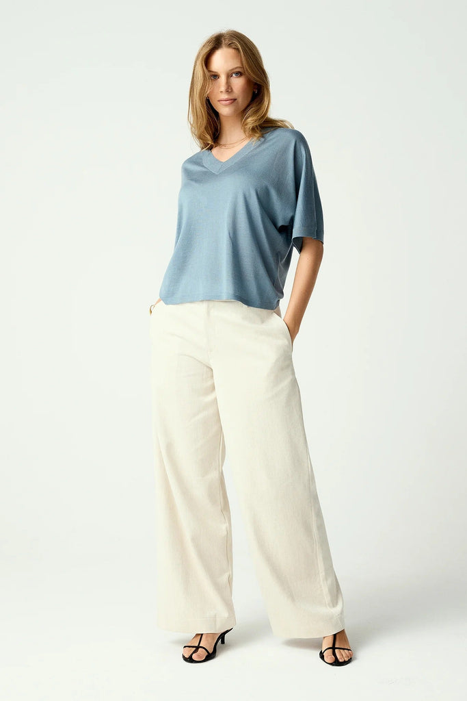 Womens Camille V Tee Moonstone 100110VN