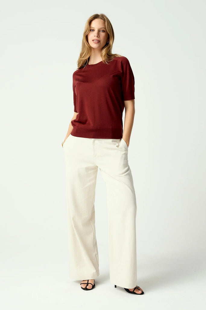 Womens Tenera Knit Tee Scarlet Rust 10001VN