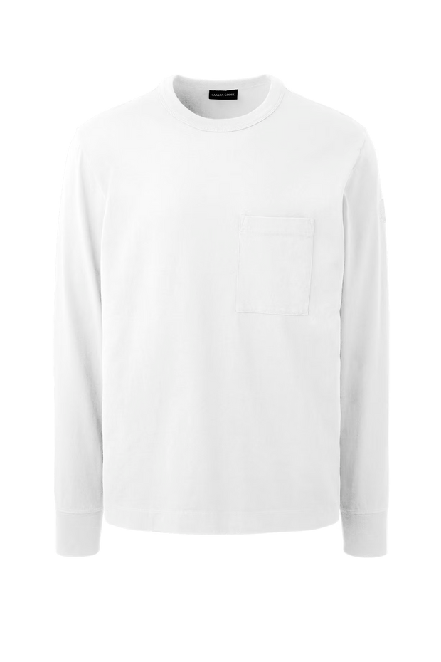 Mens Gladstone Long Sleeve T-Shirt White  1402MT