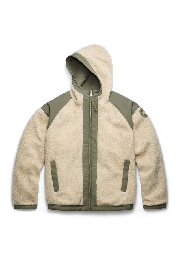 Mens Alberni Reversible Fleece Bomber Light Tan/ Smokey Sage 7067M