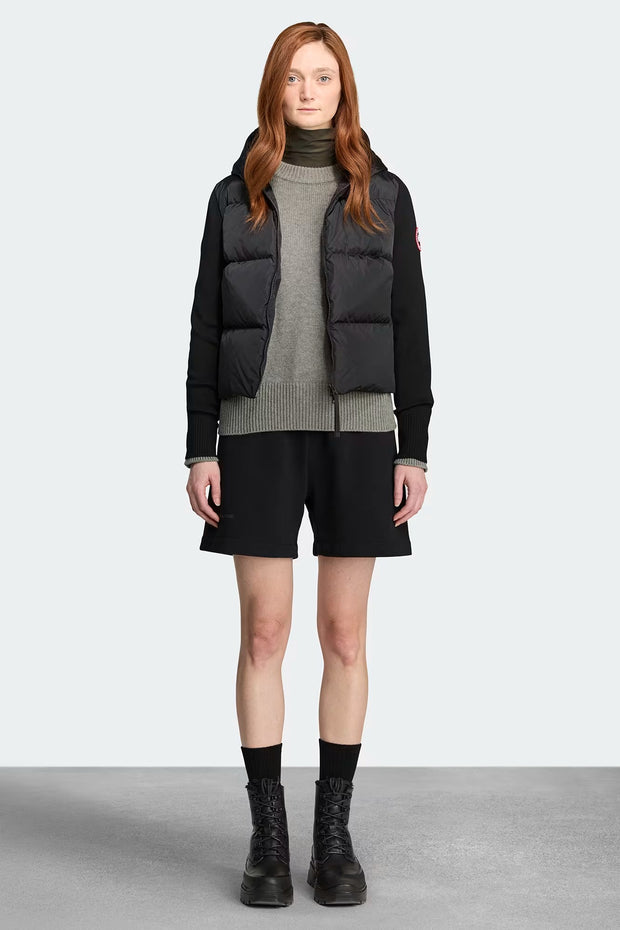 Womens HyBridge® Wide Quilt Knit Hoody Black  6507W