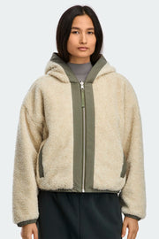 Womens Alberni Fleece Bomber Light Tan/ Smokey Sage 7068W
