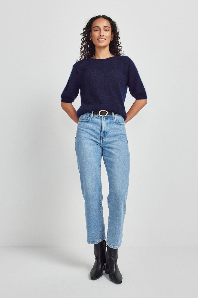 Womens June Knit Tee Deep Ocean 100313