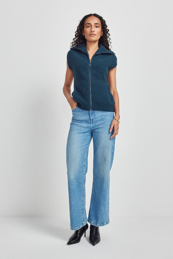 Womens Kay Zip Vest Deep Teal 100411