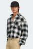 Mens OAlbion Long Sleeve Shirt Dorset Plaid Grey Green 7391M