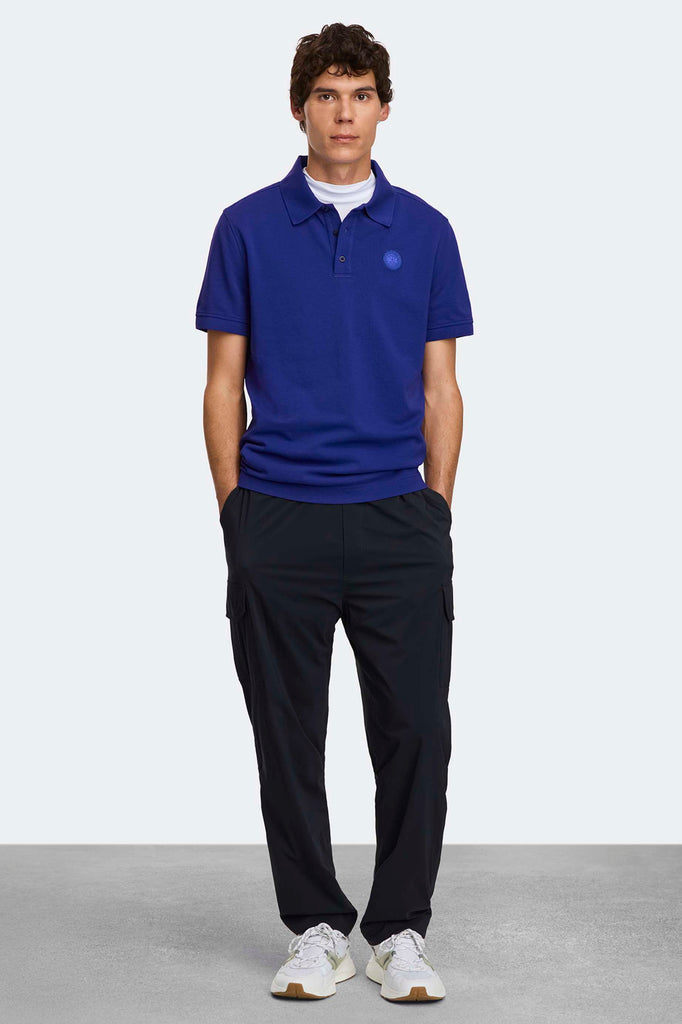 Mens Beckley Polo Tonal Label Azurite Blue 1600MT