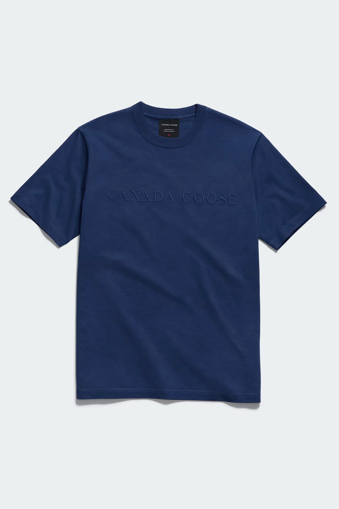 Mens Ocra Embroidered T-Shirt Oxford Blue 1340M1
