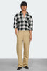 Mens OAlbion Long Sleeve Shirt Dorset Plaid Grey Green 7391M