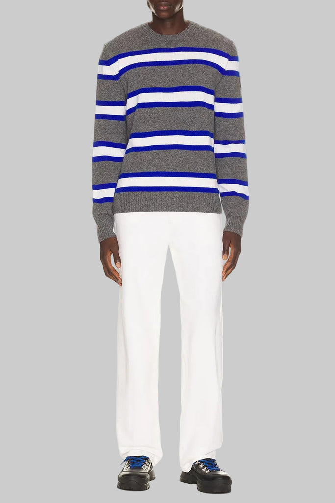 Mens Matawin Crew Knit Sweater Stone Marine Cobalt 7647M