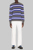 Mens Matawin Crew Knit Sweater Stone Marine Cobalt 7647M