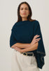 Womens Two Tone Poncho Peacock/Sate 1623