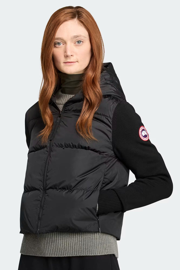 Womens HyBridge® Wide Quilt Knit Hoody Black  6507W