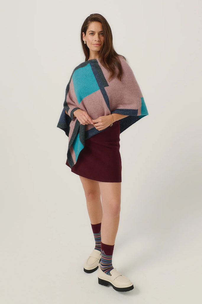 Womens Empress Poncho Rose Dust/Glacier  Multi