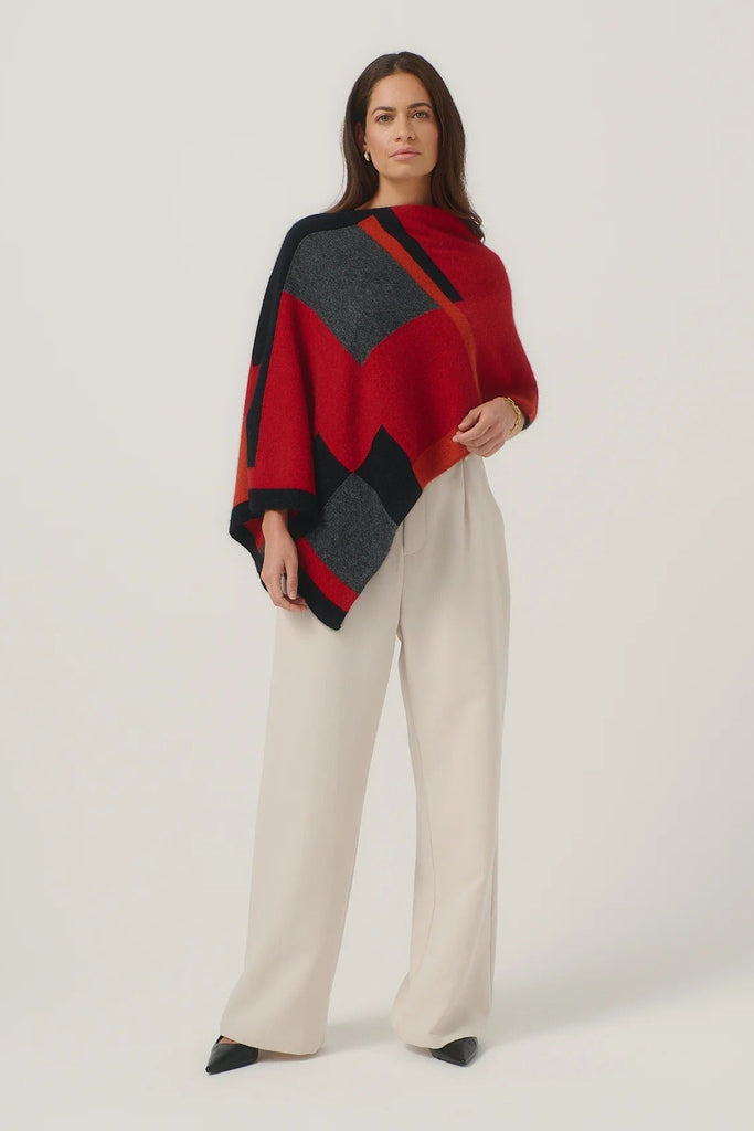 Womens Empress Poncho  Rata/Jet Multi 1677