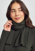 Unisex Rib Merino Scarf Forest 0660
