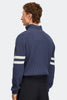 Mens Mckinney Striped Knit Quarter Zip Dusk Blue/Bone