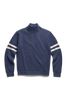 Mens Mckinney Striped Knit Quarter Zip Dusk Blue/Bone