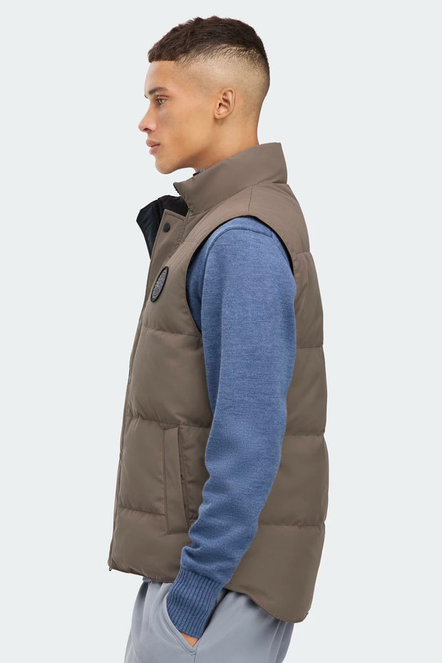 Mens Garson Vest Black Label Taupe Grey 2081MB