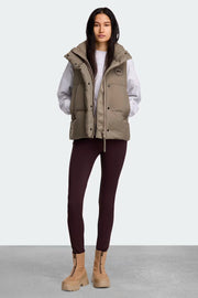 Womens Junction Puffer Vest  Tonal Disc Taupe Grey 2622WT