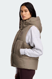 Womens Junction Puffer Vest  Tonal Disc Taupe Grey 2622WT
