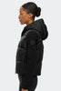 Womens HyBridge® Wide Quilt Knit Hoodie Tonal Disc  Black 6507WT