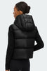 Womens HyBridge® Wide Quilt Knit Hoodie Tonal Disc  Black 6507WT