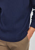 Mens Brent Waffle Long Sleeve Tee Dark Navy 900011
