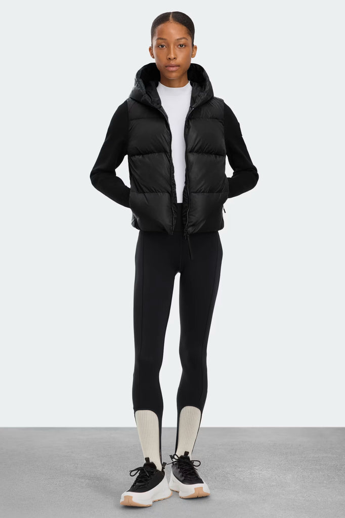 Womens HyBridge® Wide Quilt Knit Hoodie Tonal Disc  Black 6507WT