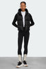 Womens HyBridge® Wide Quilt Knit Hoodie Tonal Disc  Black 6507WT