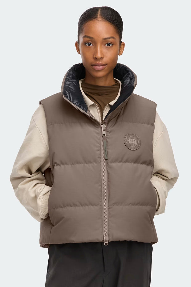 Womens Grandview Cropped Vest Tonal Disc Taupe Grey 2267WT