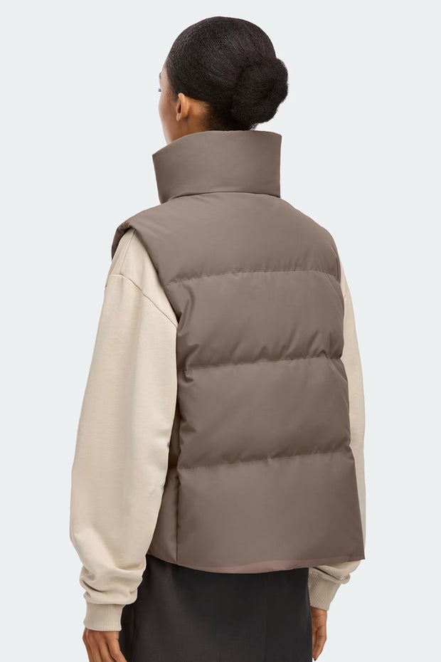 Womens Grandview Cropped Vest Tonal Disc Taupe Grey 2267WT