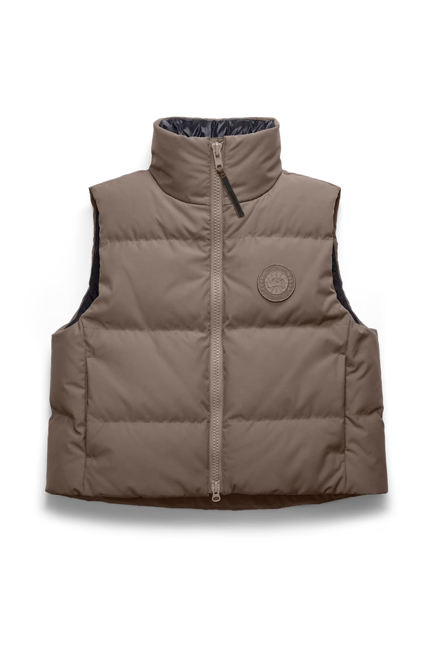 Womens Grandview Cropped Vest Tonal Disc Taupe Grey 2267WT