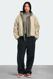 Womens Alberni Fleece Bomber Light Tan/ Smokey Sage 7068W