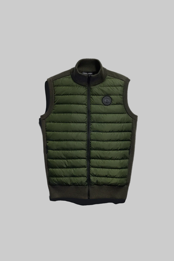 Mens HyBridge® Knit Vest  Black Disc Moss Khaki 6829MB