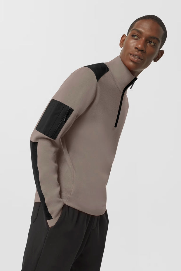 Mens Stormont ¼ Zip Sweater Black Label Limestone 7013MB