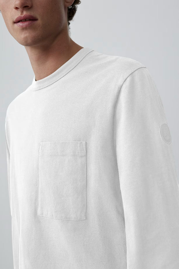 Mens Gladstone Long Sleeve T-Shirt White  1402MT