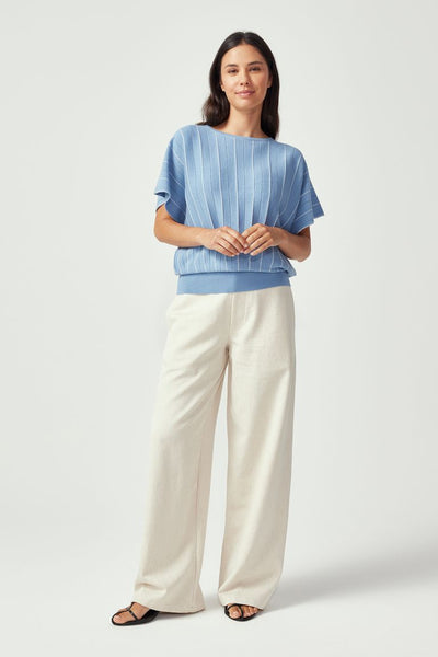 Womens Flo Top SkyBlue/WhiteLinen 100361VN