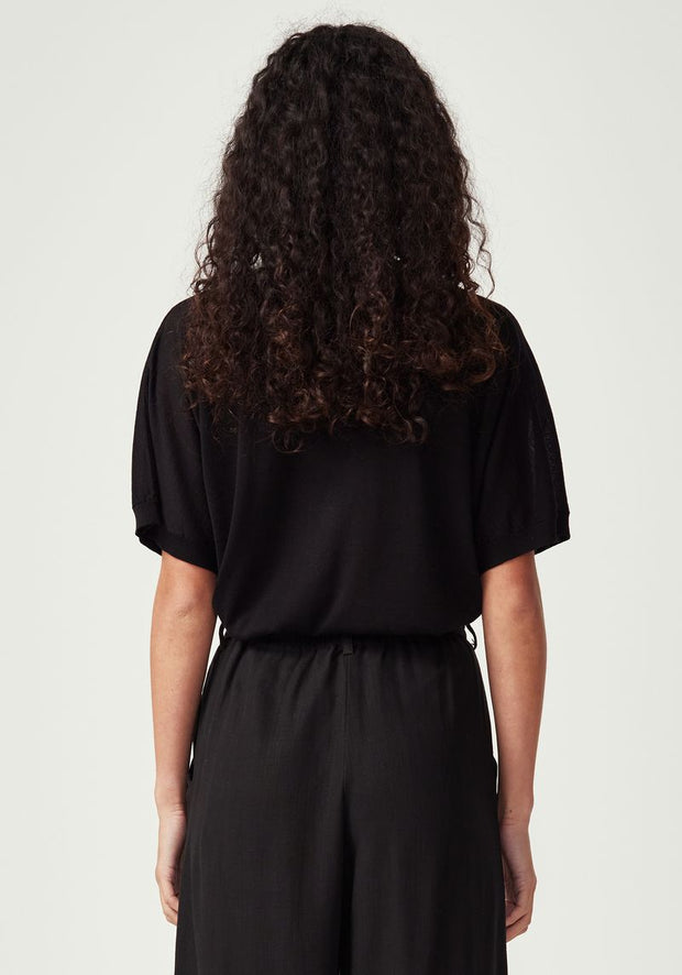 Womens Camille V Tee Black 100110VN