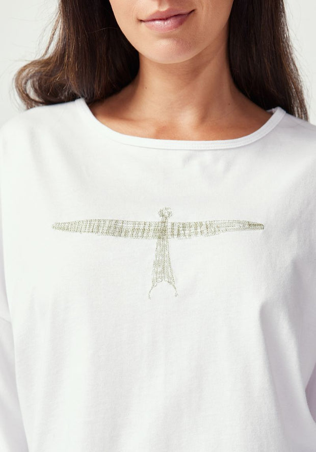 Womens Kite Tee White Leaf 600216