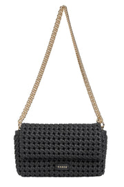 Milla Shoulder Bag - Black Fine Braid