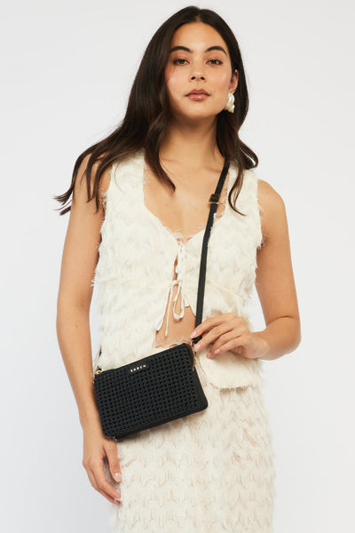 Tilly Crossbody Bag - Black Fine Braid