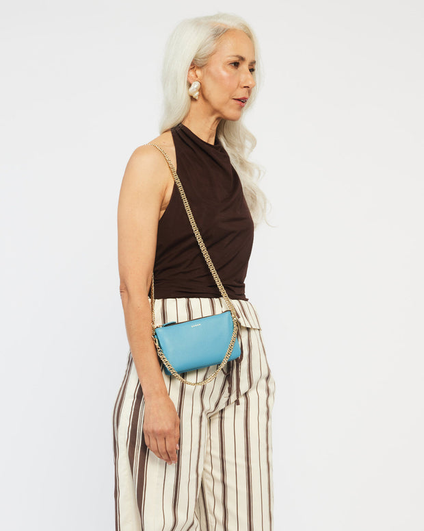 Lily Mini Crossbody Bag - Wave + Gold Curb Chain