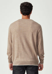 Mens Miles Crew Sweater Cobblestone/Ecru  100184